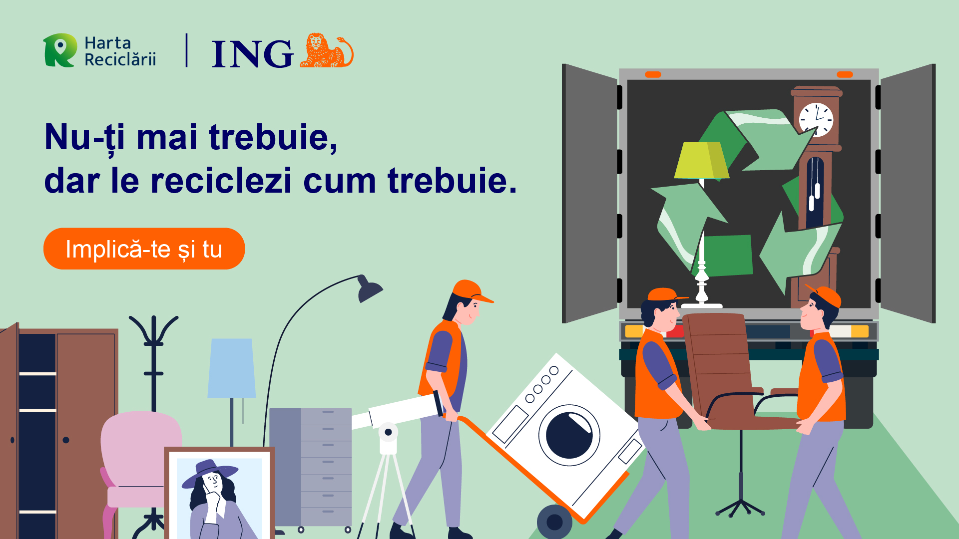 ING Bank România și Viitor Plus lansează un instrument util persoanelor care vor să recicleze piese de mobilier și electrocasnice voluminoase