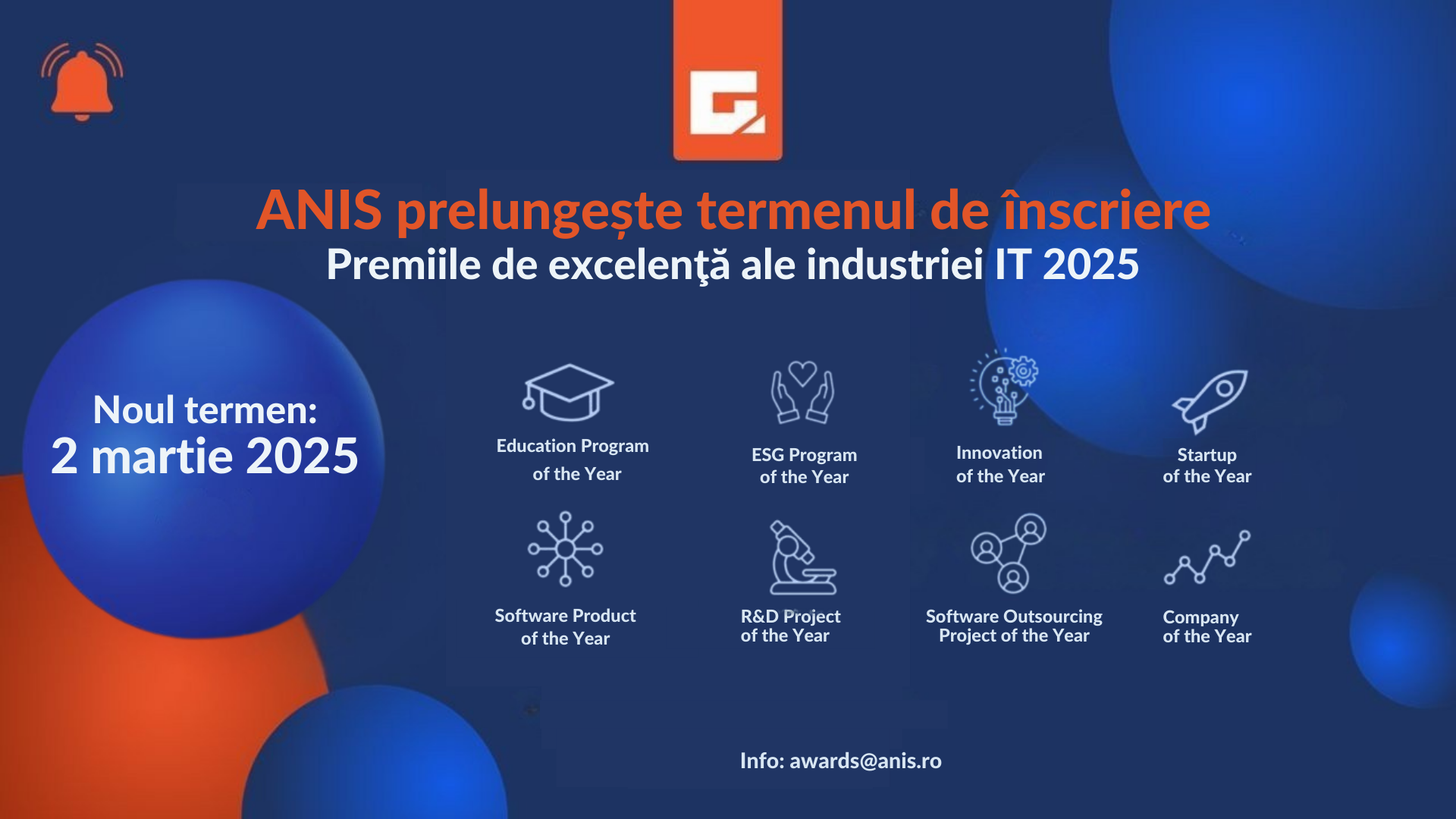 ANIS prelungește înscrierile pentru „Premiile de Excelență ale Industriei IT” 2025