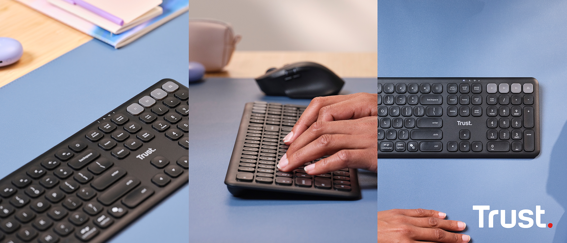 Trust simplifică multitasking-ul cu tastatura wireless Vaiya Multi-Device