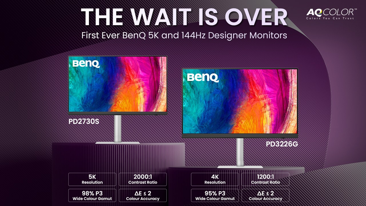 BenQ prezintă primele monitoare 5K și 4K la 144Hz din seria PD, oferind profesioniştilor o precizie excepțională a culorilor